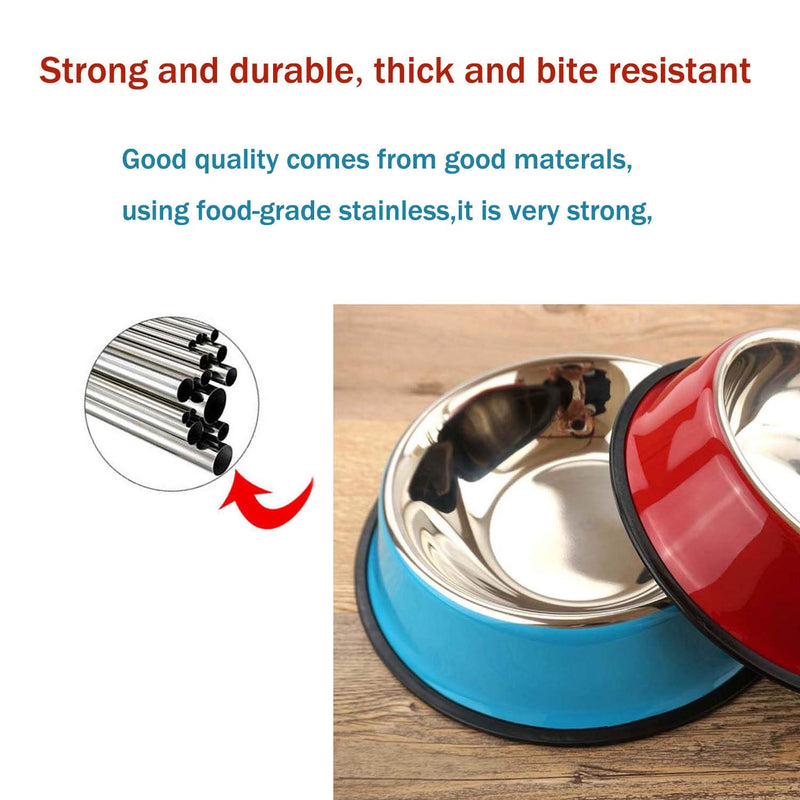 SUOXU Stainless Steel Non-Slip Cat Bowls,Color Multi-purpose Cat Food Bowl Pet Water Bowl Puppy Feeding Bowl, Set of 3 Metal Cat Dog Bowls 18CM - PawsPlanet Australia