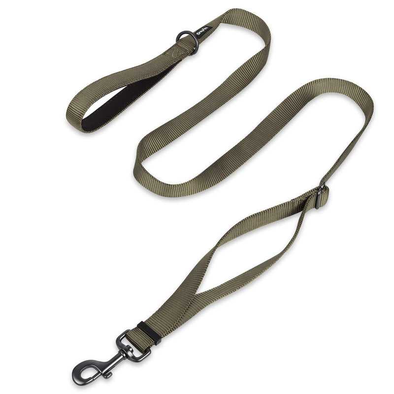 [Australia] - Hyhug Pets Premium Upgraded Adjustable Between 4 Feet and 6 Feet Leash with Sturdy Nylon and Super Soft Neoprene Lined Handle for Medium Large Giant Dogs. Large Adjustable 6 Feet Military Green 
