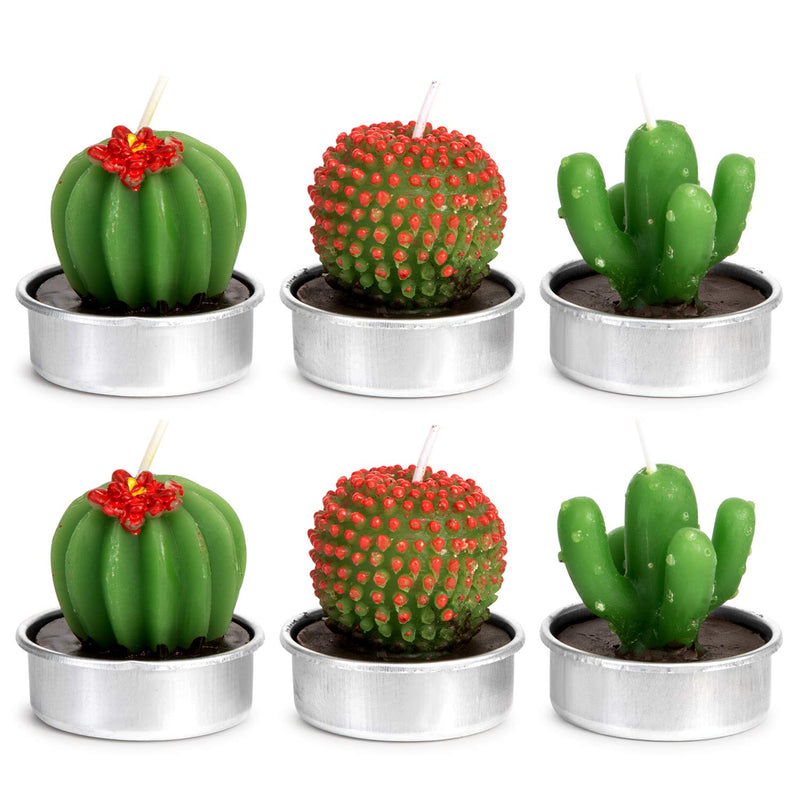 AMASKY Handmade Delicate Succulent Cactus Candles for Party Wedding Spa Home Decoration (6 Packs(3)) 6 Packs(3) - PawsPlanet Australia