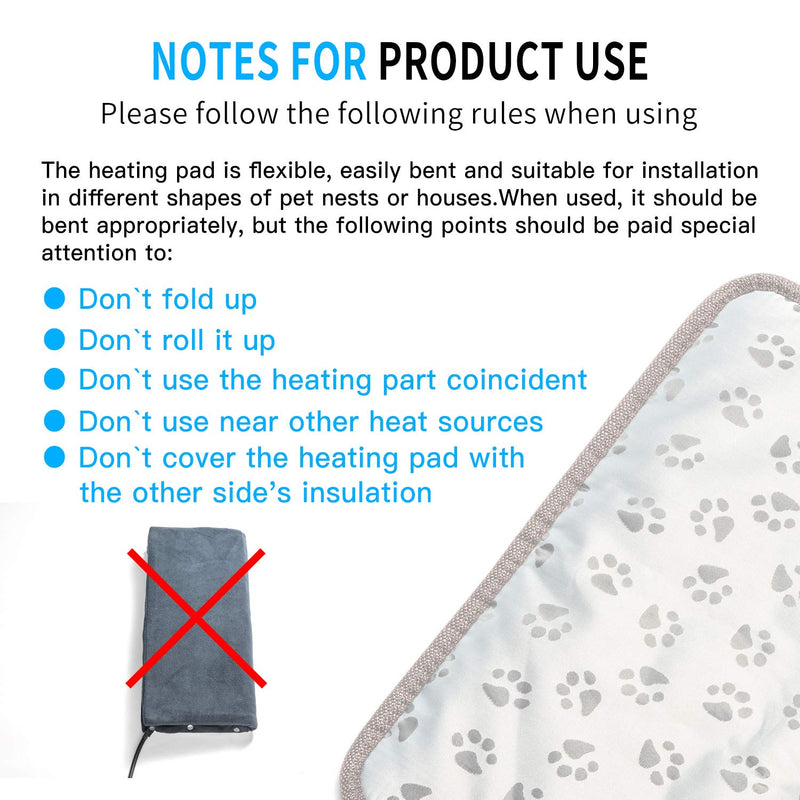 Boderrio Pet Heating Pad, Electric Heating Pad for Dogs and Cats Indoor Warming Mat with Auto Power Off 17.7*21.7inch - PawsPlanet Australia