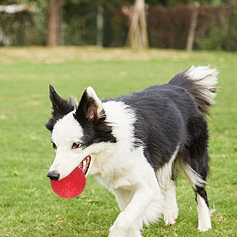 Fyy 3PCS Dog Ball Toys, Chew Toys Solid Rubber Bouncy Ball Pet Tooth Cleaning Toys for Playing and Exercising (5CM+6CM+7CM) A-Red (5+6+7CM) - PawsPlanet Australia