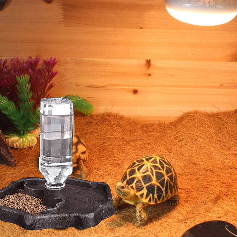 Tfwadmx Reptile Water Bottle, Turtle Food and Water Bowl Automatic Feeders Waterer Tortoise Dispenser Bottle Feeding Dish for Lizard Chameleon - PawsPlanet Australia