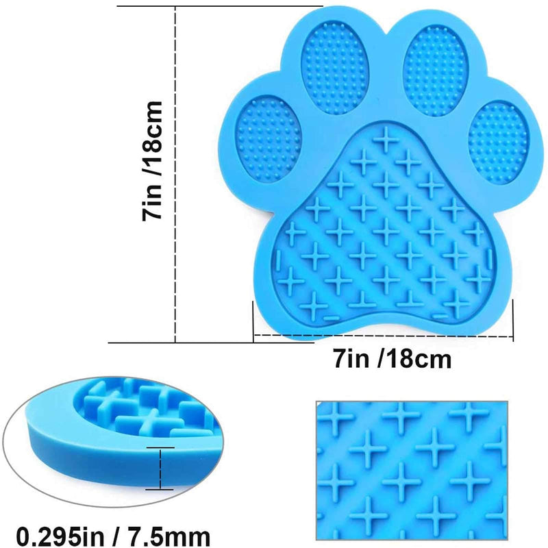 Dog Bath Lick Mat with Super Suction for Bathing GroomingTraining Prevent Dog Anxiety Pet Lick Pad Slow Feeder Perfect for Dog Cat Food Yogurt Peanut Butter Blue - PawsPlanet Australia