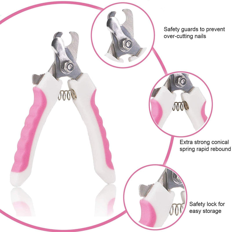 Rosarden Pet Nail Clipper Animal Claws Scissor Cut Set Kit Stay Peaked Pet Nail Clippers Dog Nail Clippers Stainless Steel Claw Cutters for Dogs Cats Birds (Pink) Pink - PawsPlanet Australia