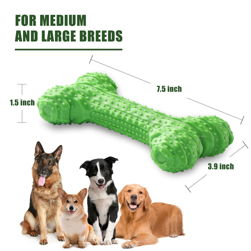 TheWooffylum Dog Chew Toys for Aggressive Chewers Medium & Large Breed, Super Chewer Toys for Dogs, Squeaky Dog Toys with Non-Toxic Natural Rubber(Green) - PawsPlanet Australia