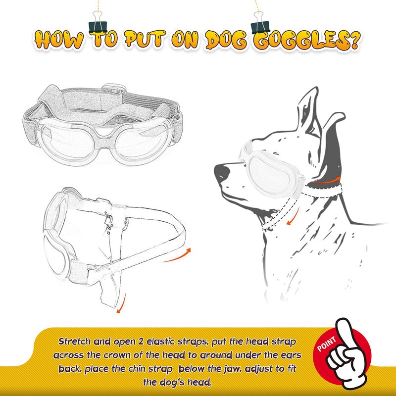Enjoying Small Dog Goggles Anti-UV Dog Sunglasses Windproof Snowproof Doggy Glasses with Flexible Straps for Cat, Puppy Black - PawsPlanet Australia
