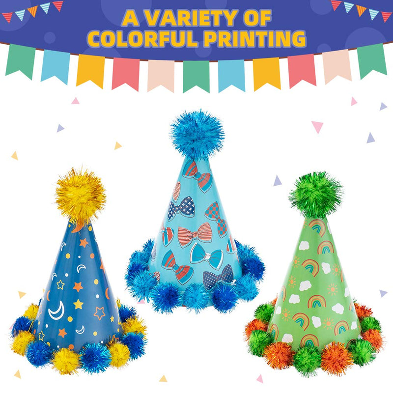 Dog Party Hat Pet Cap 6 Pack - Cute Puppy Cone Hats Party Accessories for Dogs & Cats, Perfect for Birthday, Holiday, Festival - PawsPlanet Australia