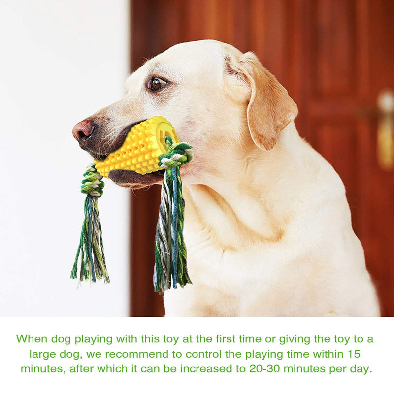 FONGKE Corn Dog Chew Toys, Indestructible Dog Toothbrush Toys with Rope for Medium Large Dogs Teething Cleaning Dental Care,Made of Healthy and Bite Resistant TPR Material - PawsPlanet Australia