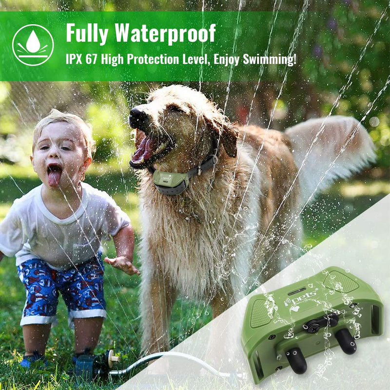 [Australia] - iPets PET618 2700ft Remote Dog Training Collar 100% Waterproof & Rechargeable Dog Bark Collar with Beep Vibrating Electric Collar for Large Dogs For 1 Dog 