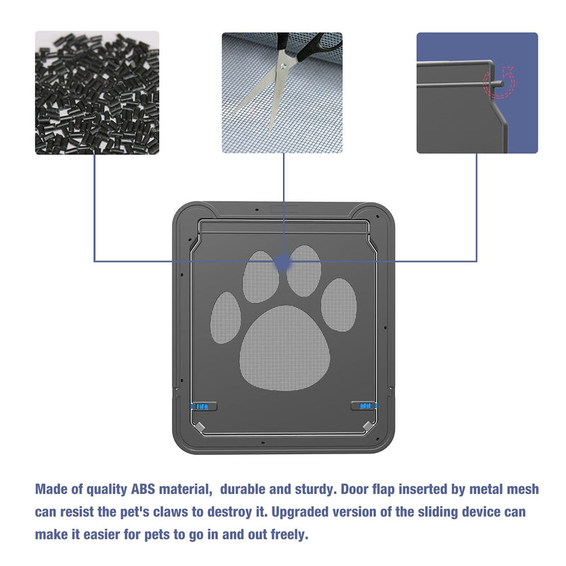 NAMSAN Pet Dog Screen Door for Sliding Door Protector Doggy Cat Screen Door with Magnetic Automatic Closure, Lockable Gate Black 8x10 Inch (Pack of 1) - PawsPlanet Australia