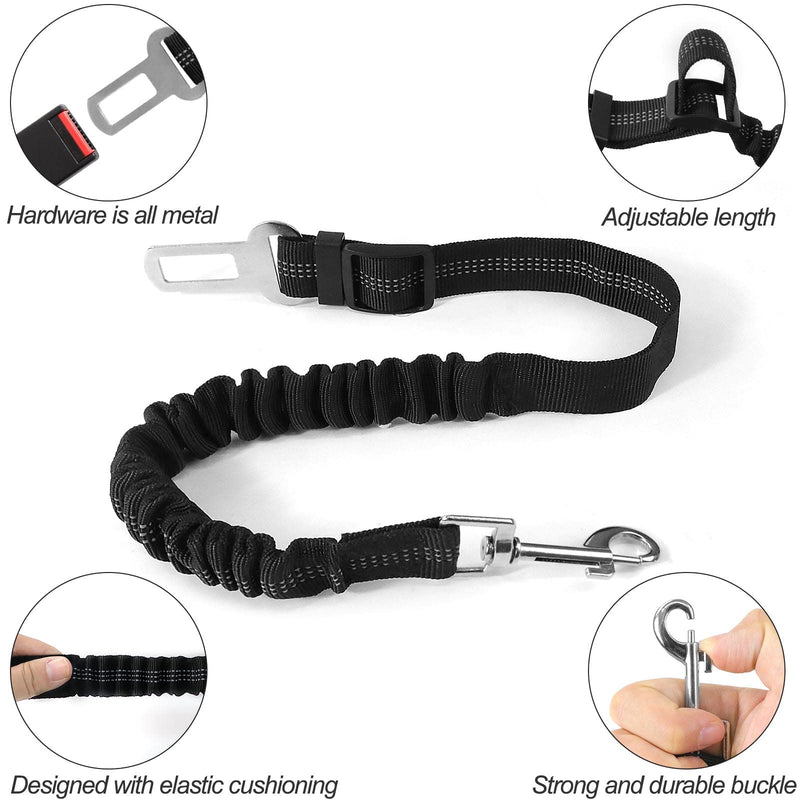 Redamancy dog seat belt for car, 1 piece adjustable seat belt, dog seat belt for car, dog seat belt with elastic shock absorption and strong carabiners, for dogs and cats. Maximum size 75CM - PawsPlanet Australia