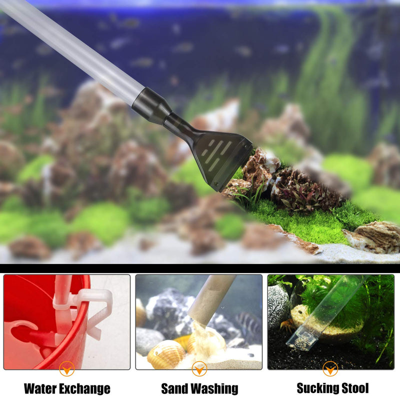 [Australia] - KASAN Gravel Cleaner Pump Aquarium Long Nozzle Cleaning Kit Tool, Aquarium Siphon for Cleaning Sand. with a Pneumatic Button Adjustment Control, it is a Vacuum Cleaner for Aquarium 