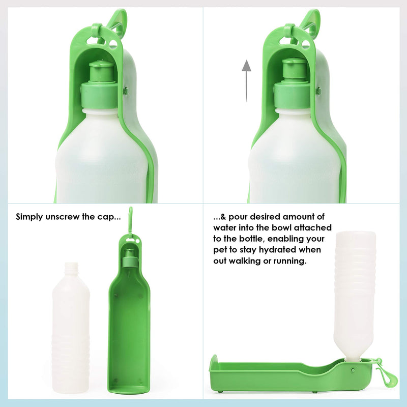 Pet Mania - 2 Portable Dog Water Bottle and Drinking Bowl Travel Sets - 750ml - PawsPlanet Australia