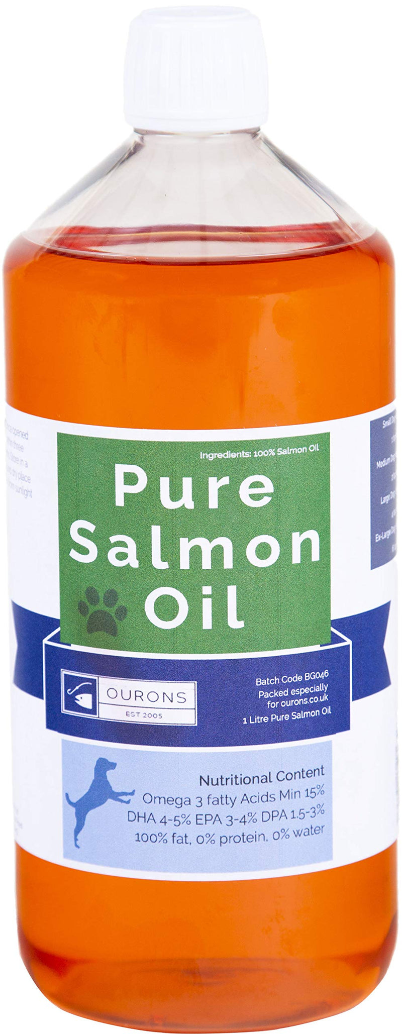 1 litre Pure Salmon Oil for Dogs Pure Fish Oil - PawsPlanet Australia