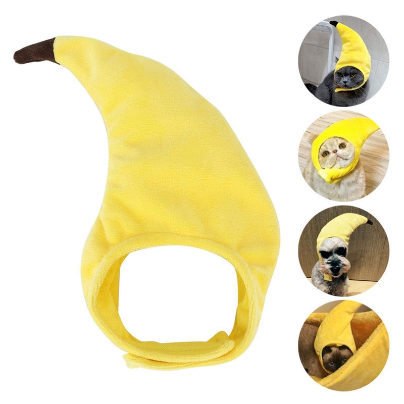 Pet Hat with Hook And Loop Design, Simple to Use Funny Banana Hood Transformation Festive Funny Hood(One size) One size - PawsPlanet Australia