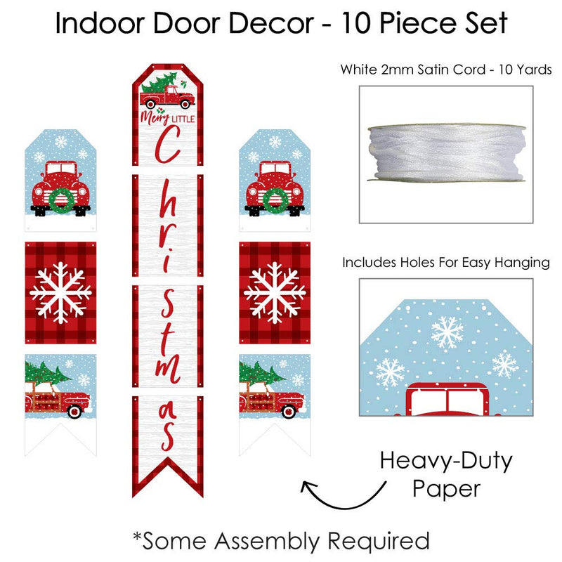 Big Dot of Happiness Merry Little Christmas Tree - Hanging Vertical Paper Door Banners - Red Truck and Car Christmas Party Wall Decoration Kit - Indoor Door Decor - PawsPlanet Australia