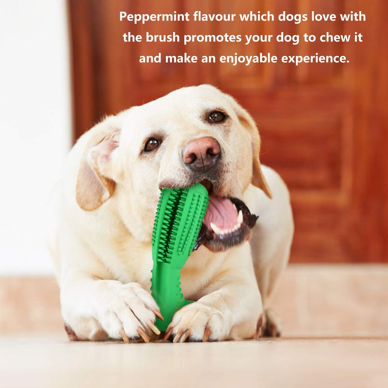 Vivi Bear Dog Toothbrush Stick Food Grade Chew Toys Peppermint Scent Puppy Feeder Dental Care Brushing Stick Interactive Toy Nontoxic Natural Rubber Bite Resistant Pet Doggy Teeth Cleaning Massager - PawsPlanet Australia