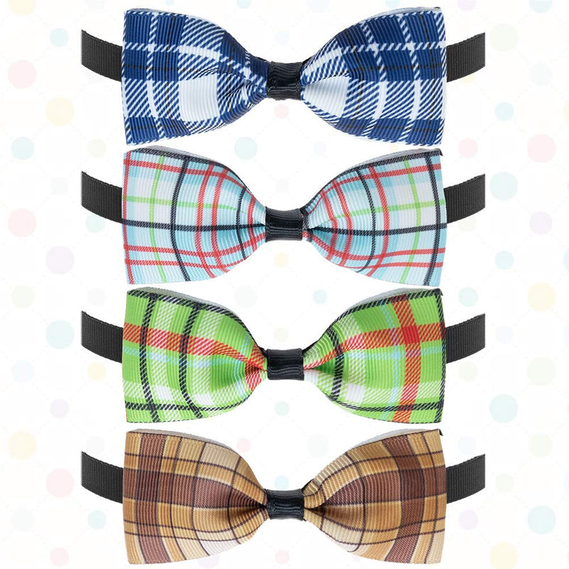 [Australia] - BINGPET Plaid Dog Bow Ties Collar - 12 Pack Adjustable Cat Bow Ties - Pet Bowties Collar for Small Medium Dogs, Puppies and Cats 