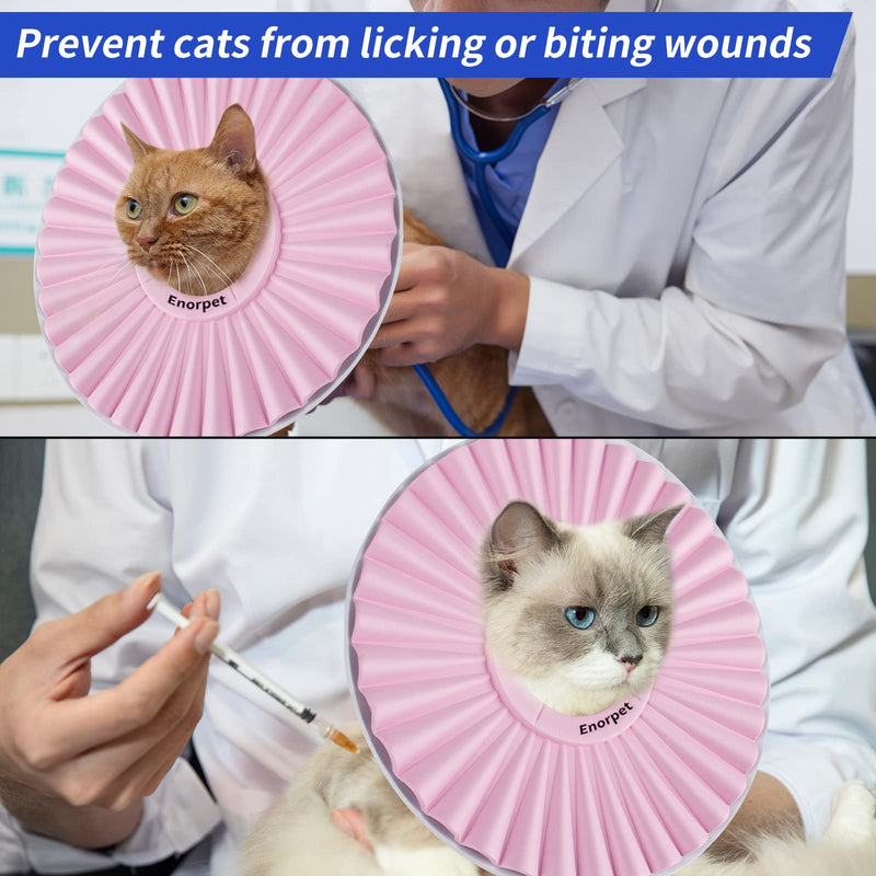 Enorpet Protective Cat Cone, Adjudstable Lightweight Soft Recovery Collar for Kittens After Surgery - PawsPlanet Australia