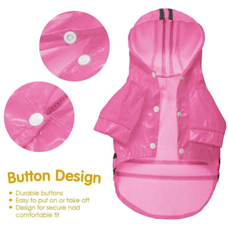 [Australia] - 2 Pieces Pet Dog Raincoat Dog Waterproof Rain Coats Puppy Lightweight Rain Jacket Pet Breathable Hooded Poncho with Safety Reflective Stripes for Small to Medium Dogs 
