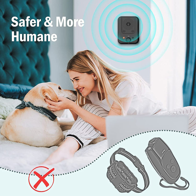 Queenmew Anti Barking Device, 3 Adjustable Sensitivity and Frequency Levels Sonic Bark Contral Device, 33 Ft Range Ultrasonic Dog Bark Deterrent, Rechargeable Dog Bark Control Indoors and Outdoors - PawsPlanet Australia