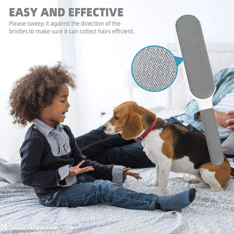 [Australia] - Valgens Pet Hair Remover Brush, Pet Hair Remover with Self-Cleaning Base, Double-Sided Pet Hair Remover Brush, Removes Dog Cat Fur from Clothing, Furniture - Travel Size Included (Gray, Upgraded) 