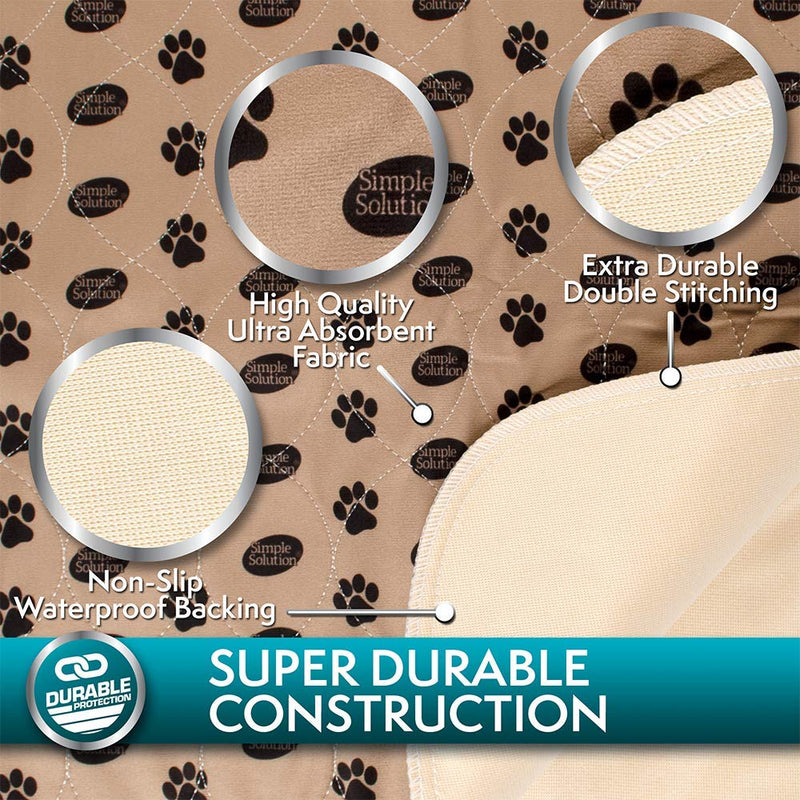 [Australia] - Simple Solution Large Washable Puppy Pad | Reusable Dog Pee Pad | Absorbent and Odor Controlling | 30x32 Inches, 2 Count 30" x 32"/2 Pack 