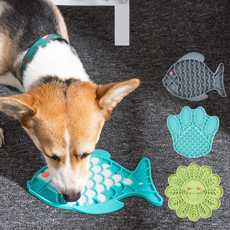 crazy bean Pet Feeding Tray Slow Feeder for Cats and Dogs Spill Proof Pet Feeding Mat Pet Feeding Bowl Silicone Slow Lick Food Pad A Green - PawsPlanet Australia