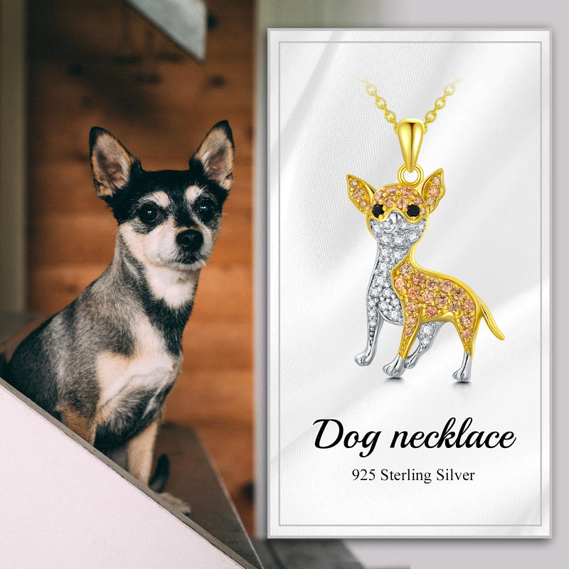 Dog Necklaces 24 Breeds of Dogs Necklaces S925 Sterling Silver Dog Pendant Corgi/Husky/Labrador/Shepherd Dog Necklaces for Women Girls gifts Chihuahua - PawsPlanet Australia