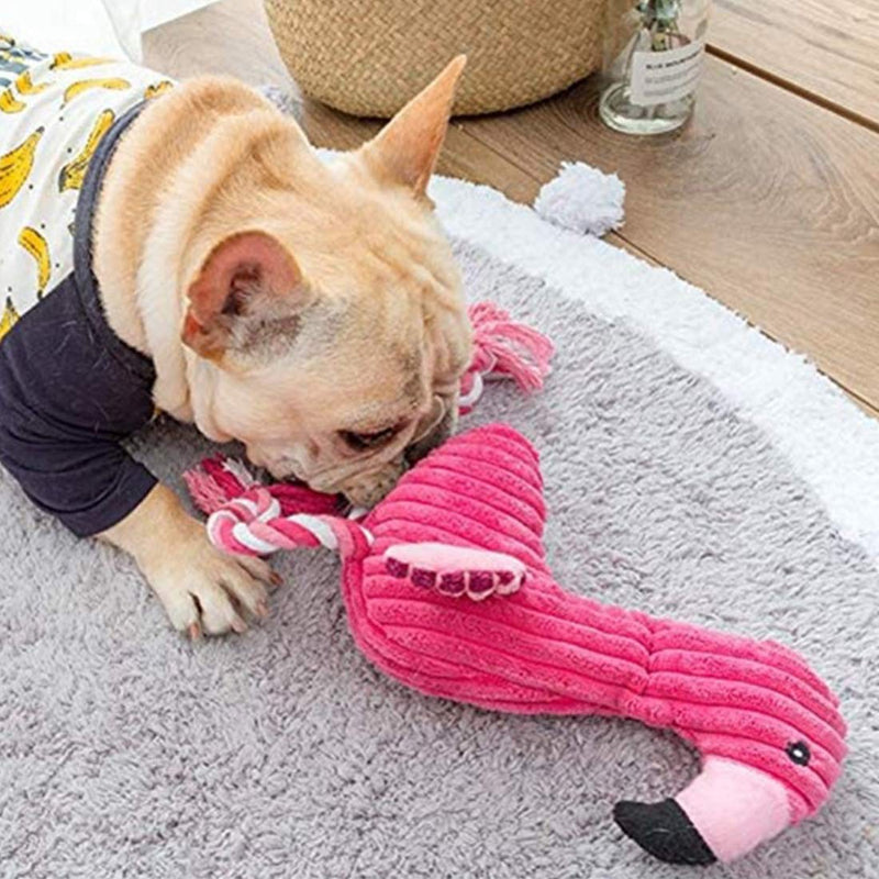 Pet Toy Simulation Crocodile Sounding Dog Resistant Bite Cleaning Teeth Plush Molars Pulling Vocal Flamingo Puzzle Dog Toy 3 Packs (Set A) Set A - PawsPlanet Australia