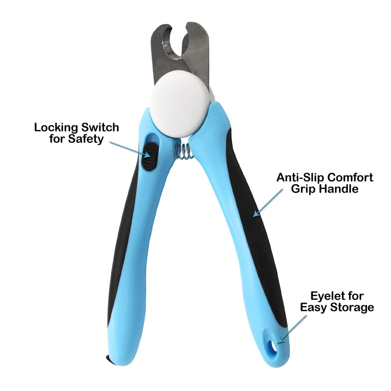 [Australia] - DOG NAIL CLIPPER & TRIMMER Premium Quality Pet Nail Paws Clippers & trimming tool with Safety Guard to Avoid Over-Cutting Nails + Free Nail File - Sturdy Non Slip Ergonomic Handles - Razor Sharp Blade 