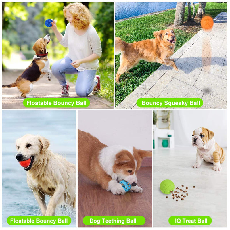 Interactive Dog Toys Balls, Dog Treat Balls, Dog Teething Toys Balls, IQ Treat Dispenser Ball Dog Toy, Squeaky Dog Toys Balls for Dog Teeth Cleaning, Chewing, IQ Training, Food Dispensing L - PawsPlanet Australia