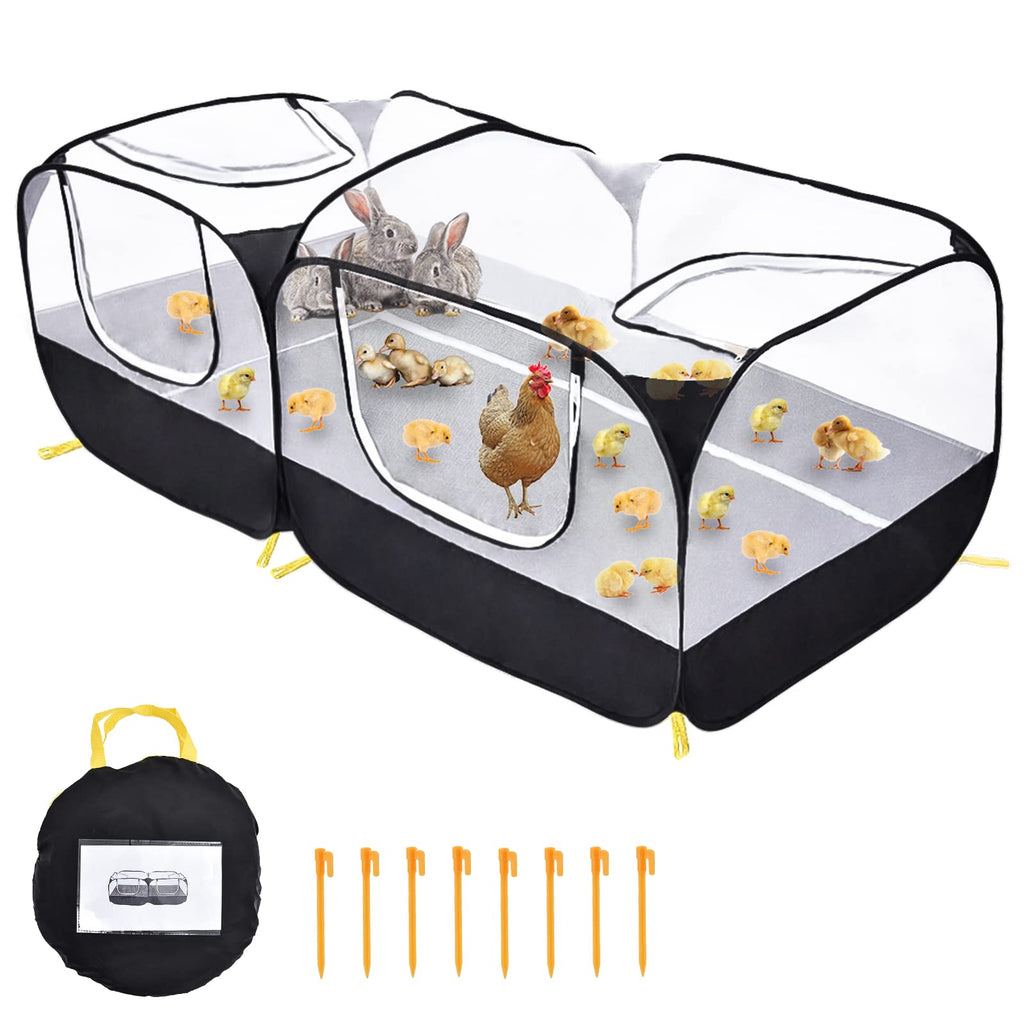 Coolty Small Animal Playpen Chicken Coop Animals Pop-up Large Movable Chicken Yard Fence for Puppies, Kittens, Rabbits, Ducks, Chickens Outdoor Yard - PawsPlanet Australia