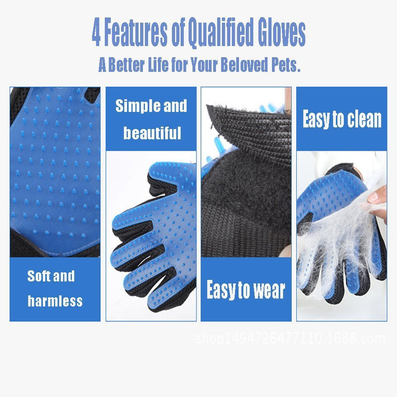 [Australia] - [Premium Version] Pet Grooming Glove and Deshedding Brush - Perfect for Cat and Dog - Short and Long Hair - Gentle Pet Hair Remover Mitt - One-Size-Fits-All - 260 Soft Silicone Tips - Right Hand 