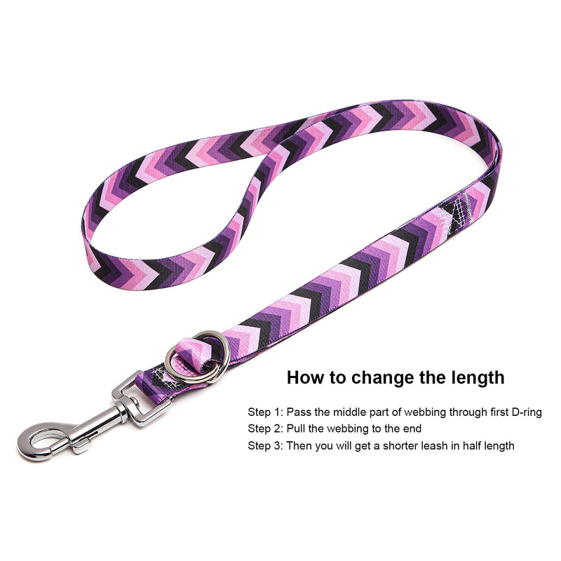 Suredoo Soft Nylon Dog Lead Leash with Colorful Patterns, Comfortable Strong Dog Training Walking Lead Leashes with 2 D-ring for Small Medium Large Dogs, 1.2m × 2.0cm (Arrow) Arrow - PawsPlanet Australia