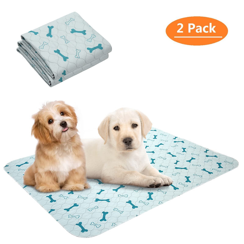 Geyecete Washable Puppy Pads (Pack of 2), Absorbent Puppy Pads Dog Pads, Hygiene Pads, Training Pads for Dogs, Reusable with Non-Slip Base Blue S (S-2 Pieces) 45 x 60 cm Blue - PawsPlanet Australia