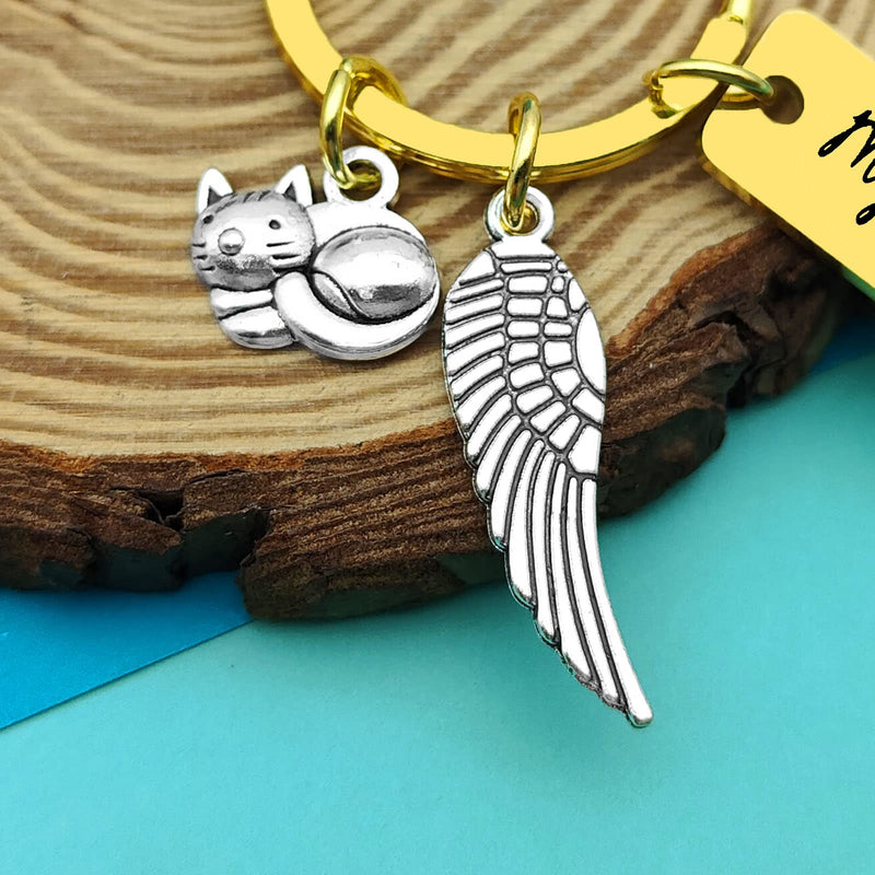 Pet Memorial Gift Loss of Cat Keyring Pet Sympathy Gift Memorial Gift for Cat Lovers Pet Loss Jewelry In Memory of Cat Pet Sympathy Gift for Cat Pet Owners Family Friends Remembrance Gifts Keychain - PawsPlanet Australia