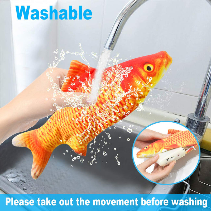 EaMien Electric Fish Cat Toy, Realistic Plush Moving Wagging Fish Toys Simulation Interactive Cat Kitten Toys for Indoor Cats Pets Kitten, Perfect for Biting, Chewing and Kicking (Carp) - PawsPlanet Australia