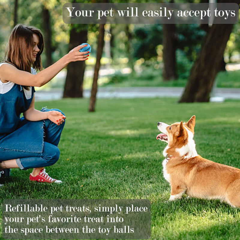 ZDNT 2 pieces dog toy ball, dog ball with dental care, natural rubber dental care ball, puppy intelligence ball, small dog ball, chew toy dog ball for small dogs for teeth cleaning, chewing, training - PawsPlanet Australia
