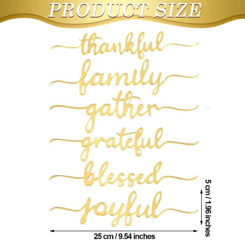 12 Pieces Thanksgiving Place Cutouts Thankful Acrylic Cutouts Grateful Thankful Blessed Gather Place Card Fall Plate Decors Thanksgiving Table Decor Laser Cut Sign for Thanksgiving Decor (Gold) Gold - PawsPlanet Australia