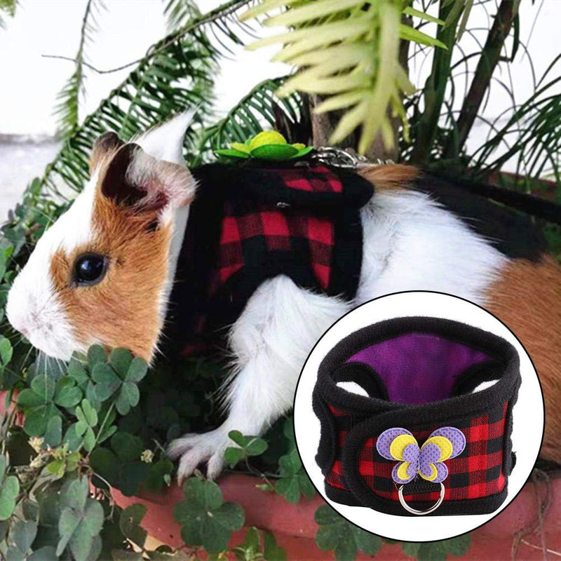 2 Pcs Chinchilla Harness and Leash Small Animals Guinea Pig Walking Harness Vest No Pull Soft Comfort Vest Harness for Hamster Squirrel Ferret and Similar Small Pets (S) S - PawsPlanet Australia