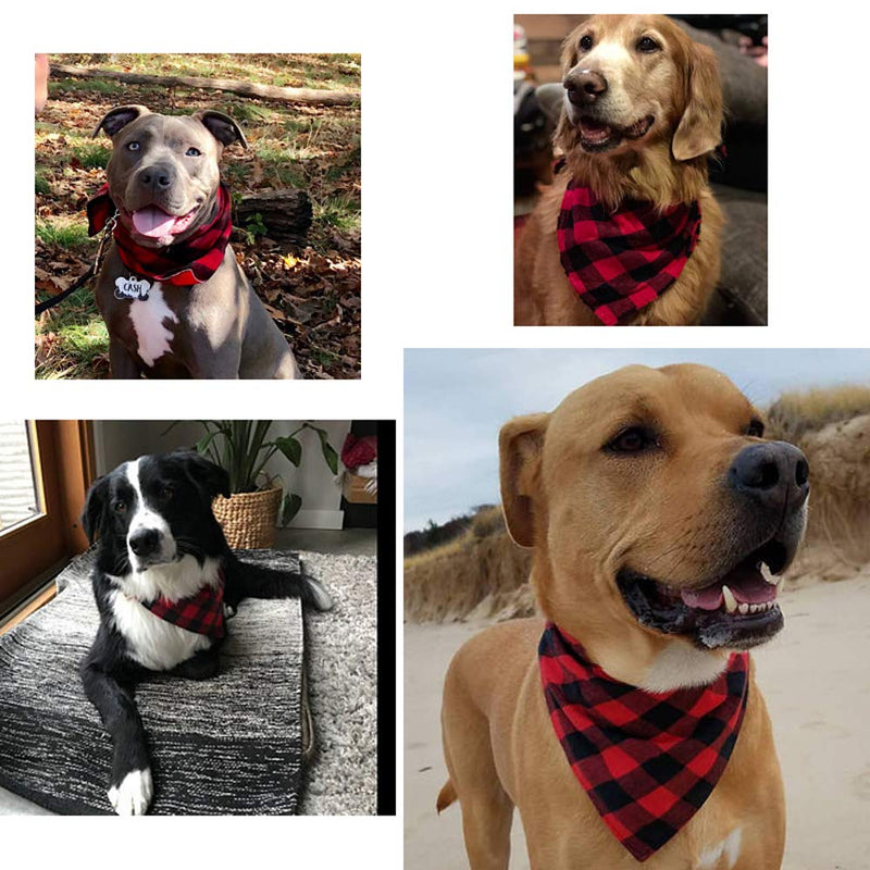 [Australia] - DKAF Classic Dog Plaid Bandana Scarf,Pet Dog Bandanas Bibs Adjustable Triangle Bibs Scarf for Dogs Cats Pets Animals 