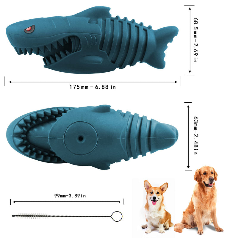 Dog Squeak Chew Toy, Jonkiki Shark Chewing Squeaky Toys for Chewers Training and Cleaning Teeth Durable Rubber Sounding Interactive Dog Toys for Small/Medium Breed - PawsPlanet Australia