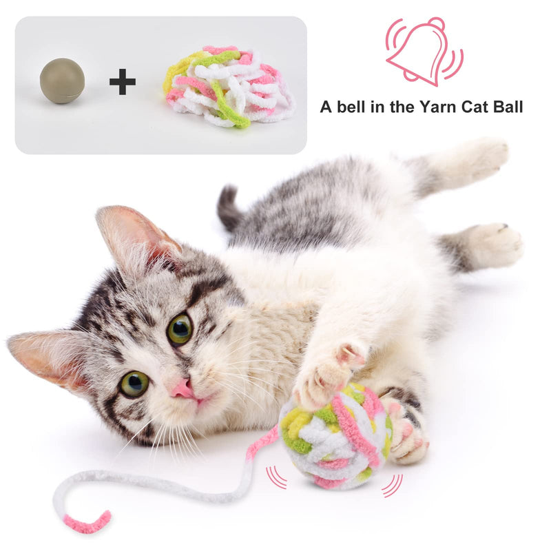 TUSATIY Cat Toys (5 Pack) Cat Ball Toys with Bell ,Woolen Yarn Balls for Cats and Cat Spring Toys Set, Interactive Cat Toys for Indoor Cats - PawsPlanet Australia