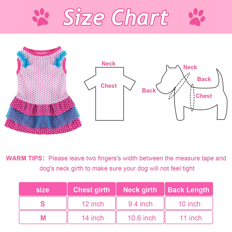 2 Pieces Dog Dot Dress Princess Puppy Adorable Skirt Pet Tutu Dress Party Apparel Clothes Doggie Outfits for Small Dogs Cats (Small) - PawsPlanet Australia