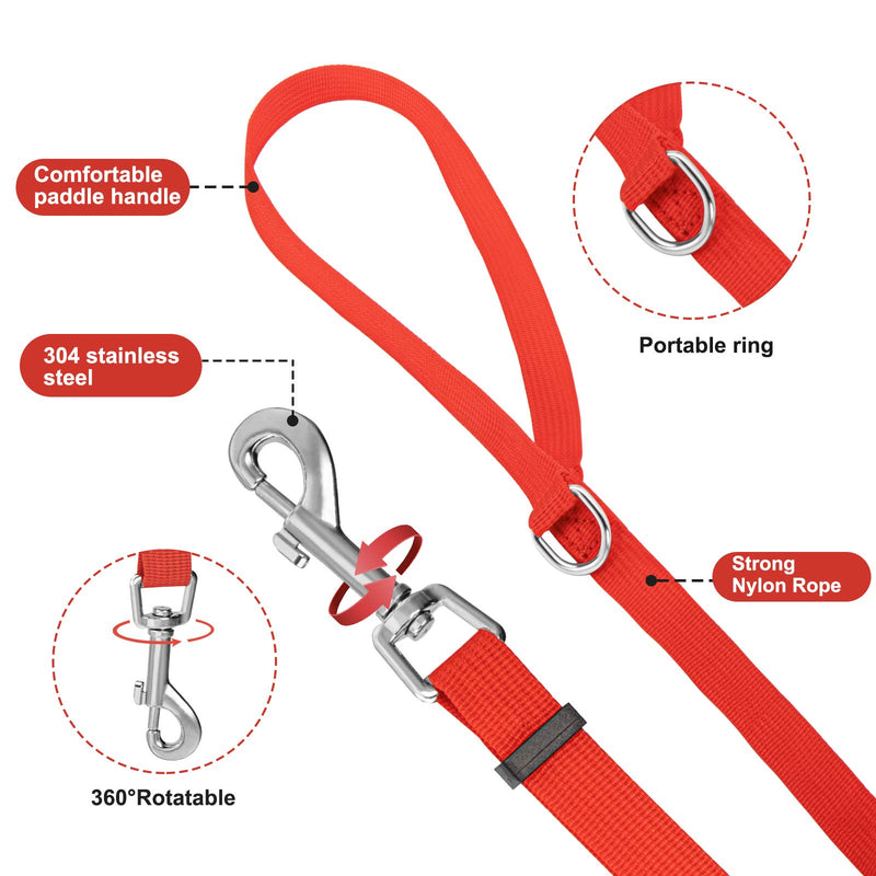 Training Lead for Dogs, Ansontop Dog Training Lead en Nylon Leash for Large Medium & Small Dogs for Camping Backyard Tracking Training, Play, Running with Metal Components Red (30m/100ft) - PawsPlanet Australia