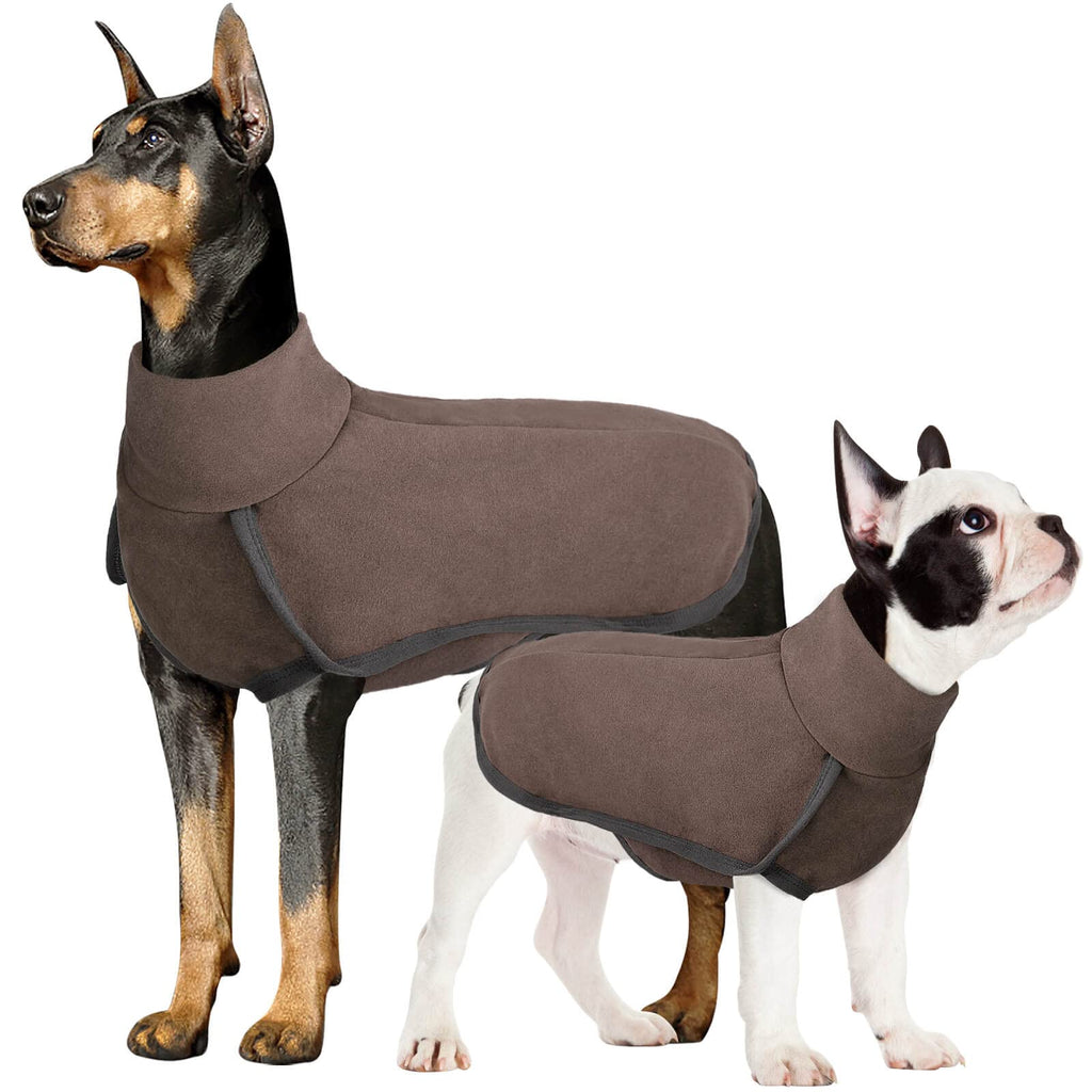 AOFITEE Dog Sweater, Warm Dog Coat Dog Winter Jacket, Windproof Dog Cold Weather Coats with Turtleneck, Pullover Dog Pajamas Pjs Onesie, Pet Apparel Winter Clothes for Small Medium Large Dogs X-Large Coffee - PawsPlanet Australia