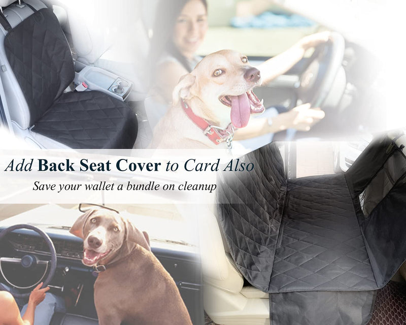 VIVAGLORY Large Front Seat Cover for Dogs, No-Skirt Design, 4 Layers Quilted & Durable 600 Denier Oxford Car Seat Cover for Dogs with Anti-Slip Backing for Most Cars, SUVs & MPVs, Black Large (width 63cm) - PawsPlanet Australia