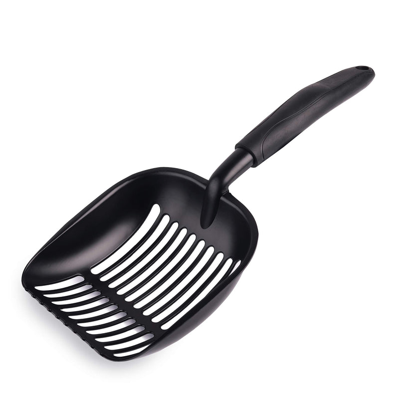 [Australia] - Pets First Cat Litter Scooper - Ergonomic & Easy Grip Design Deep Cleaning with A Non-Stick & No Residue Build-Up – Solid Aluminum, Waterproof - Bonus Hook - 1.75 x 13.25 x 5 