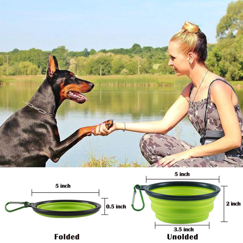 [Australia] - HOMFREEST 6 in 1 Puppy Training Treats with Black Dog Treat Training Pouch,Bark Control Whistle,House Training Doorbells,Pet Clicker，Collapsible Bowl and Poop Bags Gery Dog Treat Training Pouch 